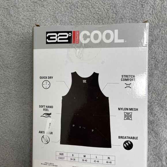 NEW 32 Degrees 3-Pack  Cool Men's Size M Comfort Mesh Tank Top Black - Picture 3 of 5